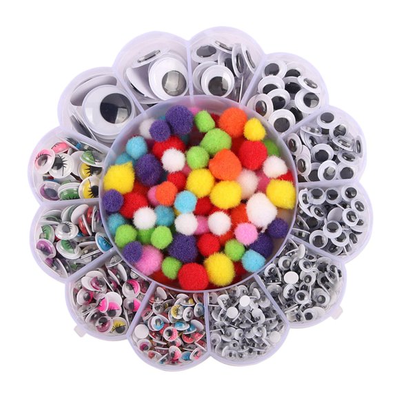 900 Pcs Round Wiggle Googly Eyes with Self-Adhesive, with 100pcs Mixed