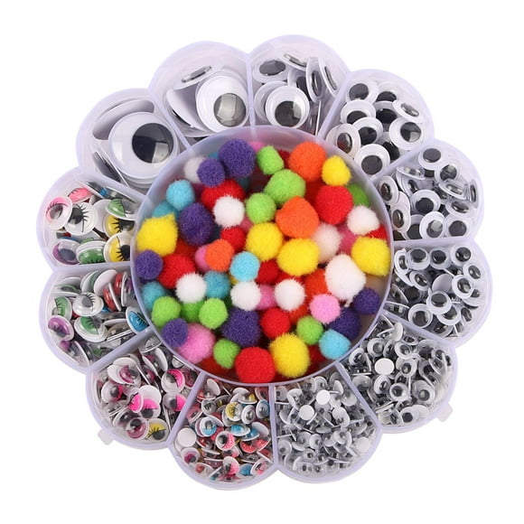 900pcs Self Adhesive Googly Wiggle Eyes with 100pcs , for Craft Sticker Eyes Googly Eyes for Craft Making DIY Dolls Toys Children Kids Gifts