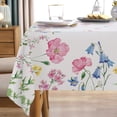thumbnail image 4 of Spring Summer Floral Flowers Rectangle Tablecloth 52 x 70 Inch, Poppy Bellflower Bloom Decorative Table Cloth Wildflower Dining Table Cover, Butterfly Seasonal Dinner Party Picnic Decoration, 4 of 6