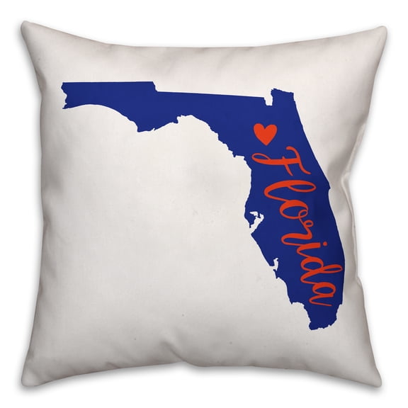 Creative Products Blue and Orange Florida Pride 16x16 Spun Poly Pillow