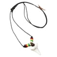 thumbnail image 1 of HUASHENG Style Wooden Bead Tooth Necklace Fashionable Versatile Pendant Creative Vacation Statement Jewelry, 1 of 2