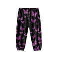 thumbnail image 5 of DISNIMO Purple Butterfly Harem Pants for Girls Bloomer Harem Pants for Kids Harem Bloomers Long Pants Baggy Girl Sweatpants Size 13-16 Trousers Casual Girls Harem Bloomers Summer Fall Long Pants, 5 of 7