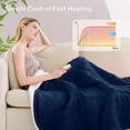 thumbnail image 4 of Heated Throw Blanket - 50" x 60" Flannel Electric Heat Blanket for Office Chair - Washable Heating Blanket with 5 Heating Levels & 3 Hours Auto Shut Off, Machine Washable (Blue), 4 of 6