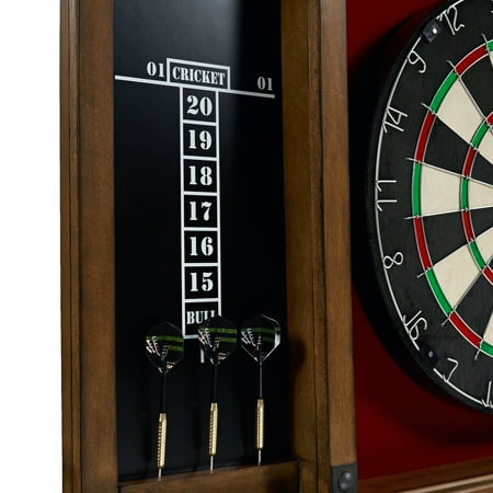 Barrington - Sherwood Wood Veneer Dart Cabinet - Brown/Black/Red