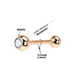 thumbnail image 2 of BodyJewelryOnline (14g ) Barbell Tongue Ring Anodized Rose Gold Titanium with Jewel, 2 of 3