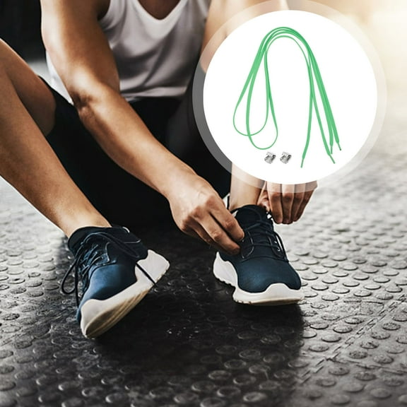 WRITWAA Elastic No-Tie Shoe Laces for Adults, Lazy , Green, 2 Pairs, Easy Fit and