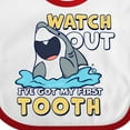 thumbnail image 4 of Inktastic Watch out I've Got My First Tooth Boys or Girls Baby Bib, 4 of 4