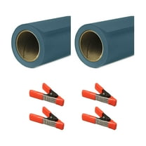 Savage 26"x36' Widetone Seamless Background Paper, Ultramarine, 2-Pack, Bundle with 4x 1-1/4x1" Steel Spring Orange Clamp