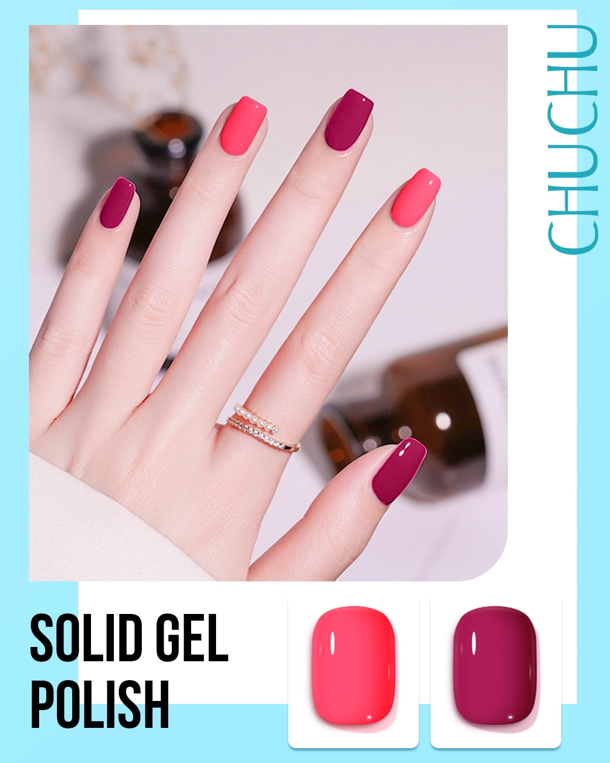 Solid Gel Nail Polish Set With Nail Brush, 6 Colors Series Solid Cream Nail  Polish Soak Off UV LED Gel Polish Palette For Nails Art DIY | SHEIN USA