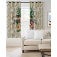 thumbnail image 2 of Pink Yellow Floral Blackout Curtains for Bedroom Living Room Darkening Curtains 63 Inches Long Green Summer Botanical Rustic Window Curtain 2 Panels Set Window Treatment Grommet Drapes 42"x63", 2 of 9