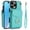 green, variant on For iPhone 16 Pro Case Premium PU Leather Accordion Folding Wallet &Card Holder With RFID Shielding Material Phone Case ,with Adjustable Ring Holder And Wristband,black,For iPhone 16 Pro