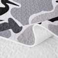 thumbnail image 5 of Manfei Natural Wolves Twin Quilt Set,Retro Camouflage Twin Coverlet Set,Gray,2 Pieces, 5 of 7
