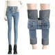 thumbnail image 1 of WILLBEST Jeans Mujer Pantalones Vaqueros Rectos de Cintura Alta para Mujer, Holgados, Cómodos, Cálidos y Gruesos, para Uso Diario Informal. Mediana, 1 of 8