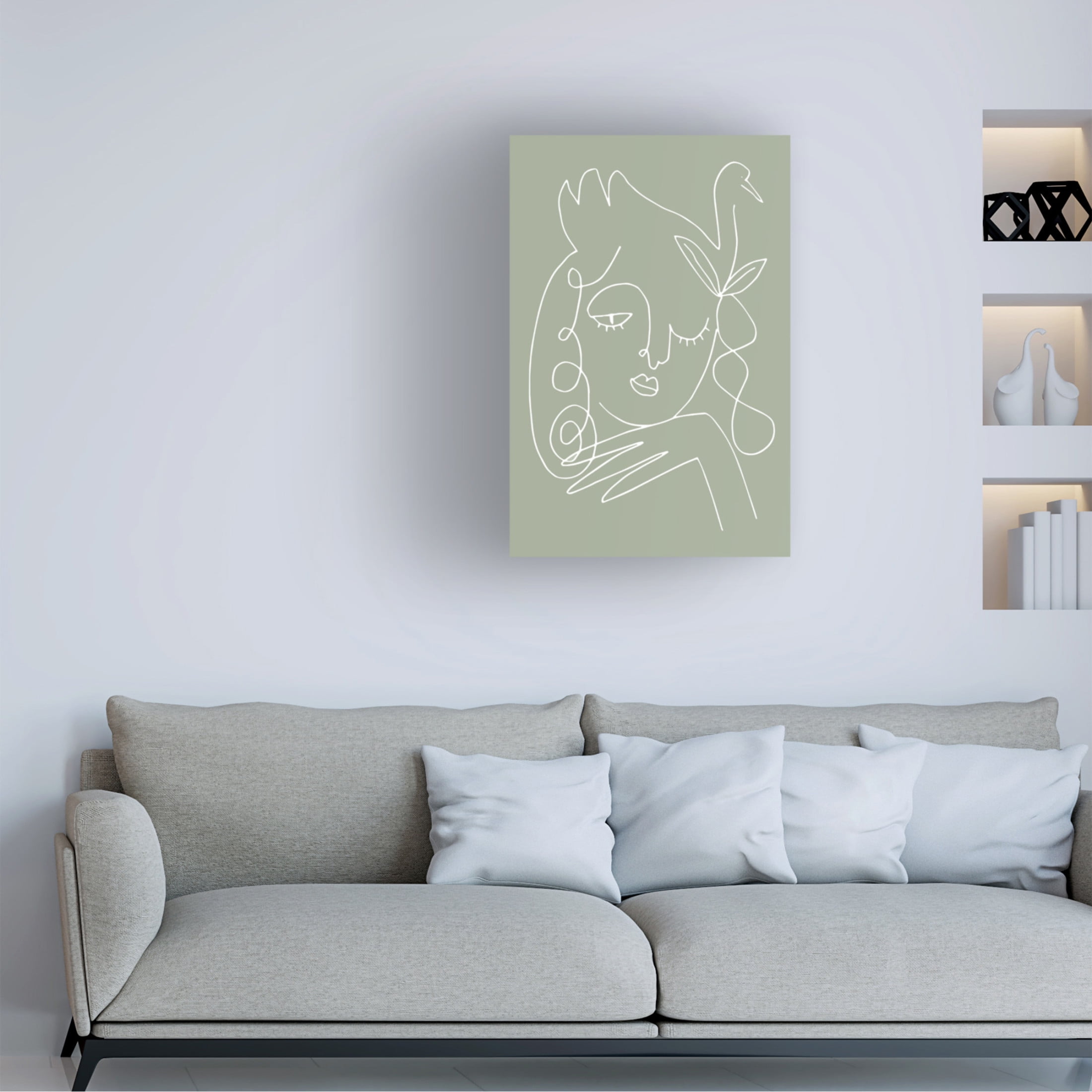 Canvas Wall Art - Pictufy Studio II 'Woman Green' Wall Art for Living Room, Bedroom, or Office DÃ©cor by Trademark Fine Art - 30 x 47 Inches