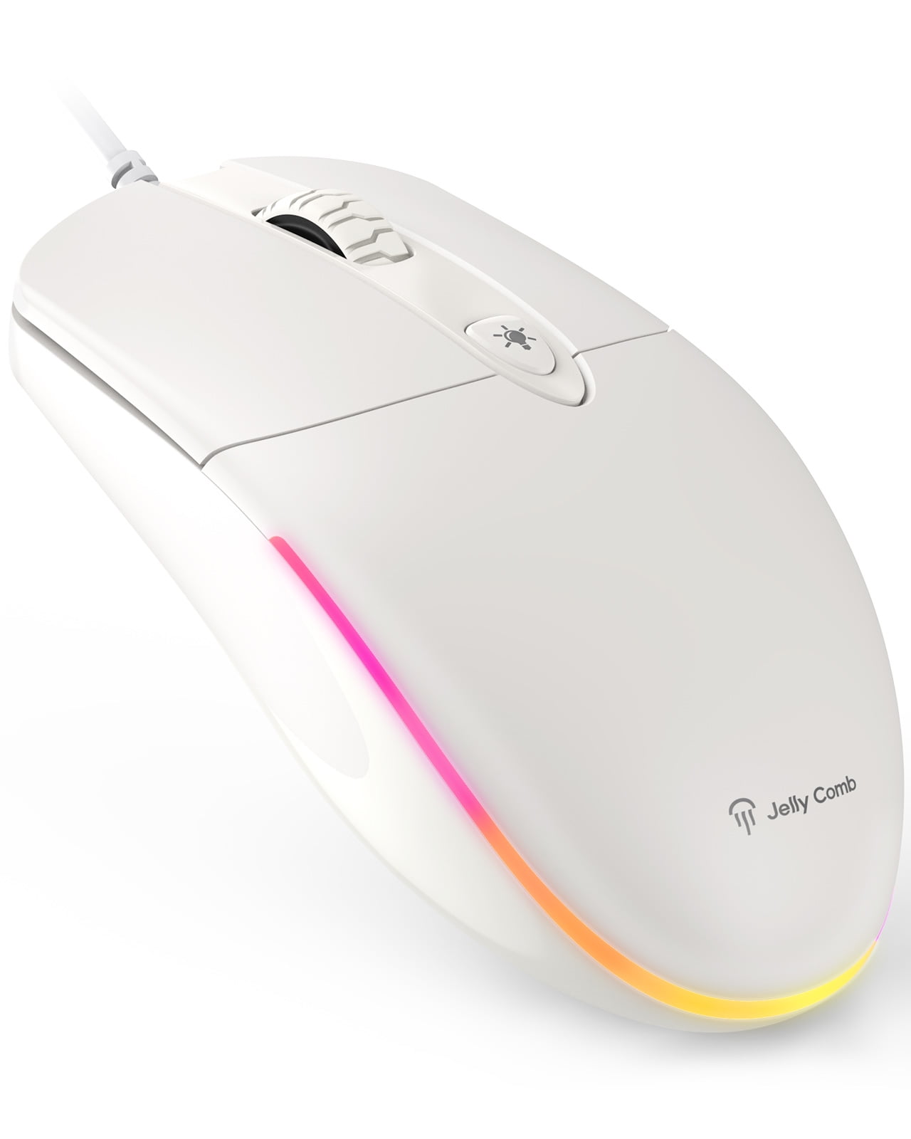 Jelly Comb USB Wired Mouse, RGB Optical Silent Computer Mouse, 1600 DPI