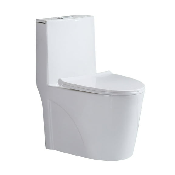 Small Compact One Piece Toilet Dual Flush