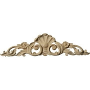 Ekena Millwork 12 1/4"W x 3 1/4"H x 5/8"D Small Farmingdale Center with Scrolls, Maple