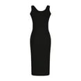 thumbnail image 4 of Women's Sleeveless Straps Bodycon Maxi Dresses Casual Button Down Slim Fit Long Dresses Simple Comfy Dress, 4 of 5