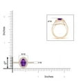 thumbnail image 4 of ANGARA Natural Classic Oval Amethyst Halo Ring with Diamond Accents in 14K Rose Gold for Women (Size-7x5mm) | February Birthstone, Anniversary, Jewelry Gift for Women | Natural Amethyst Ring, 4 of 9