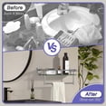 thumbnail image 5 of Woindo Bathroom Glass Shelf with Full-coverage Railing, Floating Tempered Glass Bathroom Wall Shelf Rectangle 16 Inch Over The Toilet Storage Cabinet, Towels, Gaming Floating Shelves, 5 of 9