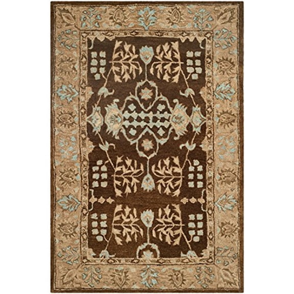 Traditional Rug - Taj Mahal Wool Pile -Light Brown/Beige-Color:Light Brown/Beige,Design:Traditional,Shape:Small Rectangle,Size:5'L x 3'W