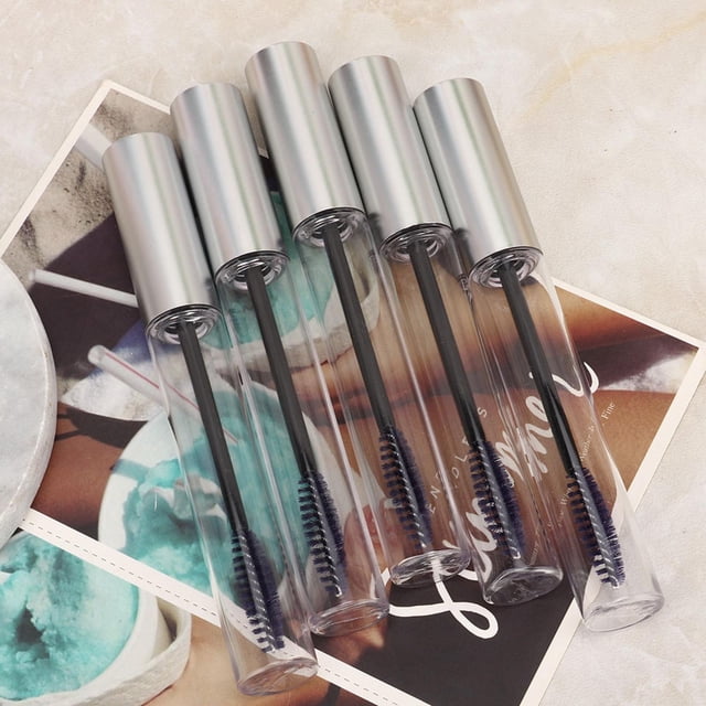 Empty Eyelashes Growth Oil Tube, 10Pcs 12ml Refillable Transparent Mascara Dispenser Bottle DIY Eyelash Cream Container With ADB For Journey Tourism
