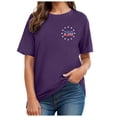 thumbnail image 7 of CAICJ98 Women's 250Th America Anniversary Casual Printed Crew Neck T-Shirt Faith Freedom 250 Years Women Tshirt (Purple,XXXL), 7 of 7