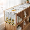 thumbnail image 6 of Yellow Bees Gnomes 108 Inch Table Runner, Spring Floral Branches Wooden Farmhouse Dresser Scarf Cotton & Linen Tablerunner for Dining/Kitchen Island/Holiday Party Décor 13" x 108", 6 of 9