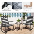 thumbnail image 5 of LAUSAINT HOME Outdoor Conversation Sets, 3-Piece Black Metal Patio Furniture Set with 2 Rocking Chairs, Gray Cushions, 5 of 7