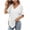 White, variant on Kinrui Womens Short Sleeve Hooded T-Shirts Casual V Neck Loose Fit Lightweight Solid Color Pullover Top White 2XL