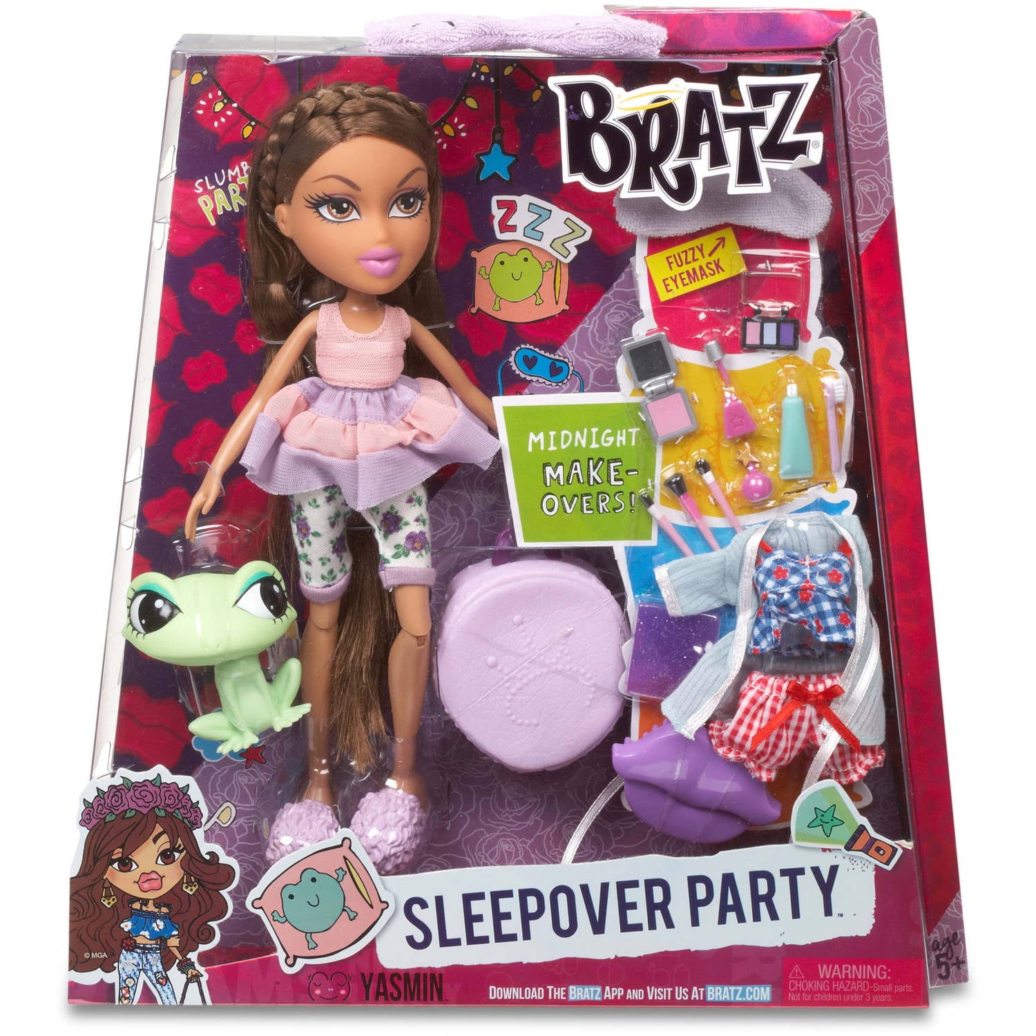 Bratz Sleepover Party Doll, Yasmin, Great Gift for Children Ages 5, 6, 7+ 