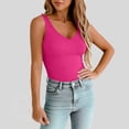 thumbnail image 6 of Sawvnm Women's Double Lined V Neck Tank Tops Summer Slim Fit Basic Sleeveless Shirts Cute Trendy Going Out Tops, 6 of 9
