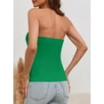 thumbnail image 2 of Sleeveless Women's Sexy Plunge Vest Jacket Button Fitted Strapless Work Suit Tank Top, 2 of 7