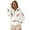 White, variant on PUWEI Women's Football Sequin Hoodie Game Day Sweatshirts Long Sleeve Zipper Sweater with Pockets