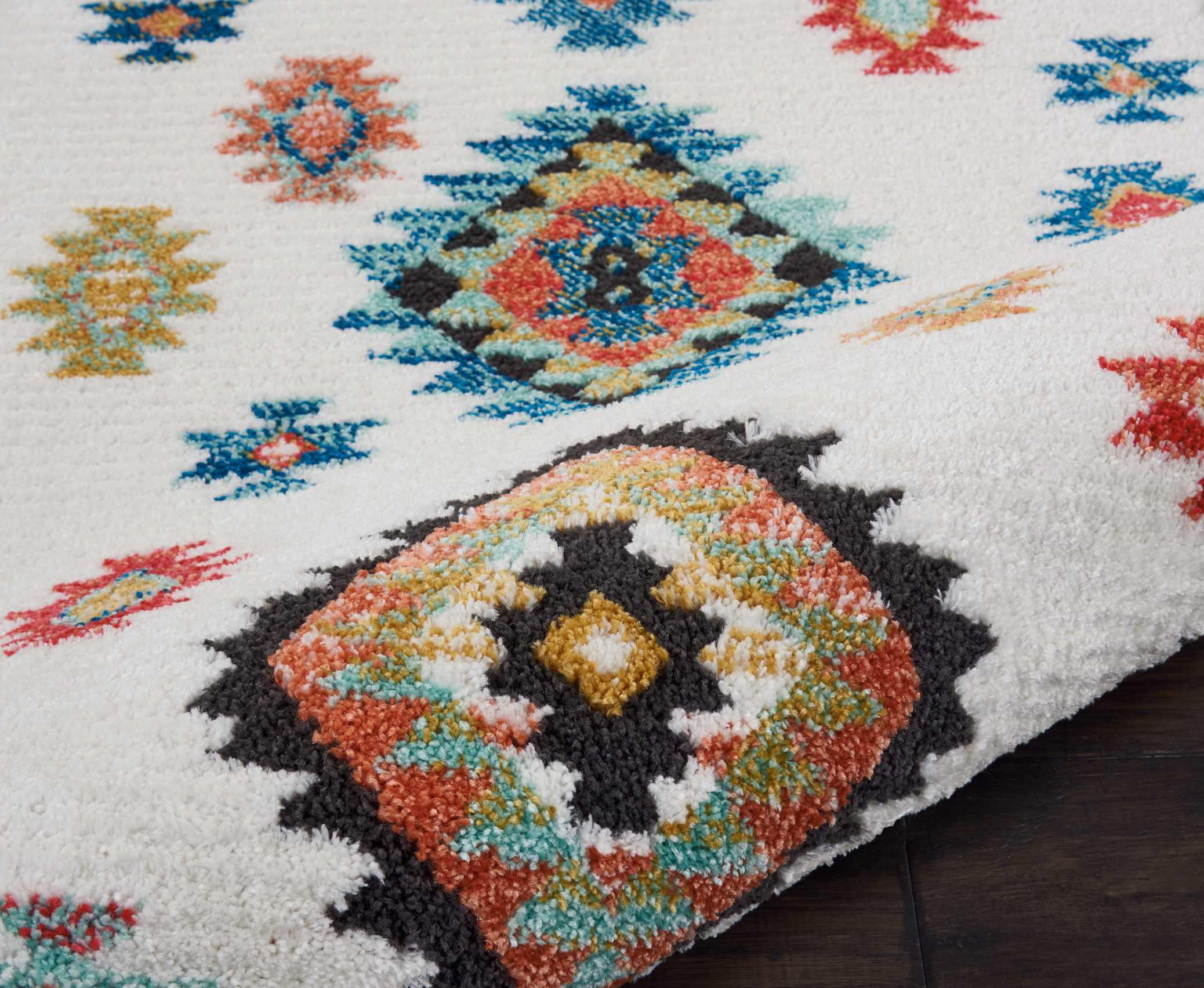 Nourison Tribal Decor Tribal White 2'2" x 7'9" Area Rug, (2x8)