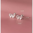 thumbnail image 2 of EOEMY 925 Sterling Silver Bow Stud Earrings Screw Backs, 2 of 6