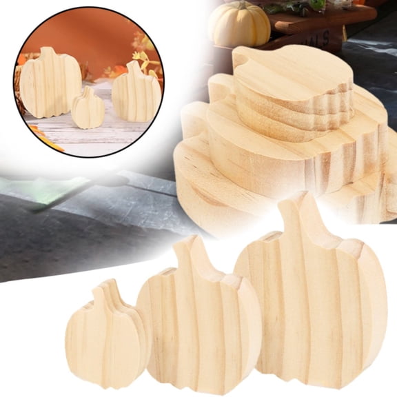 Clearance Halloween Decor Under $6 3pcs Wooden Pumpkin Fall Pumpkin Decor Pumpkins Farmhouse Signs Cut Out Blank Pumpkin Shapes Artificial Pumpkin Thanksgiving Tabletop Autumn Tray Decor,1PC