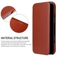 thumbnail image 5 of Case for iPhone 17 Pro Max, Genuine Leather Flip Case with Microfiber Lining, Support Wireless Charging, Business Classic Shockproof Magnetic Clasp Phone Cover for iPhone 17 Pro Max, Brown, 5 of 10