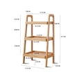 thumbnail image 7 of 4-Tier Shoe Rack, Beech Wood Storage Bench Storage Rack Entryway Table with Large Capacity, Premium Dining Car Bookcase Storage Organizer for Bathroom Patio, 17.72''L*12.60''W*31.50''H, Natural Wood, 7 of 7