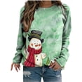 thumbnail image 1 of GHSDFBB Chandails de Noël pour Femmes Mode Loisirs Imprimé Graphique Manches Longues Hauts Mignons Chandail en Molleton Col Rond Cadeau de Noël, 1 of 5