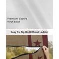 thumbnail image 6 of 4th of July RV Awning Sun Shade Screen 9'X7' Patriotic Stars Freedom Mesh Sunscreen Rustic Vintage Blue Red Awning Shade Screen with Zipper UV Blocker Completed Kits for RV Motorhome Camper, 6 of 7