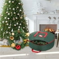 thumbnail image 6 of Nmdmisc Christmas Wreath Storage Bag 30",Artificial Wreath Container,Garland Holiday Xmas Wreaths Holder,Sturdy Handles,Inner Straps,Card Slot Dual Zipper Strong Oxford (30 Inch, Green), 6 of 7