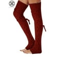 thumbnail image 2 of Luxtrada Women Winter Warm Knit Cable Bandage Long Socks Stockings Casual Wool Thigh High Over Knee High Socks Girls Female Leg Warmers, 2 of 6