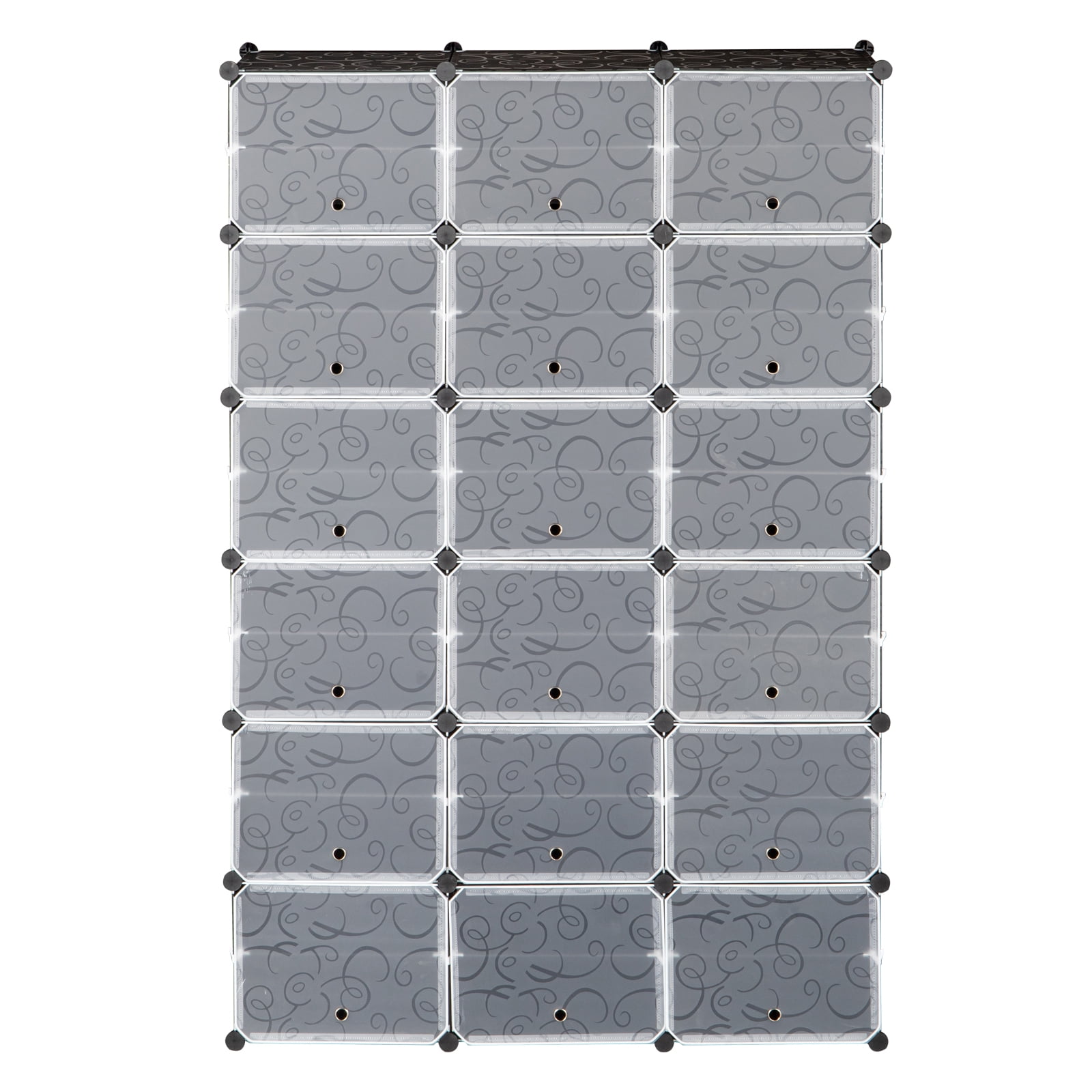 12-Tier Portable 72 Pair Shoe Rack Organizer, 36 Grids Expandable Tower Shelf Storage Cabinet for Heels, Boots, Slippers - Black