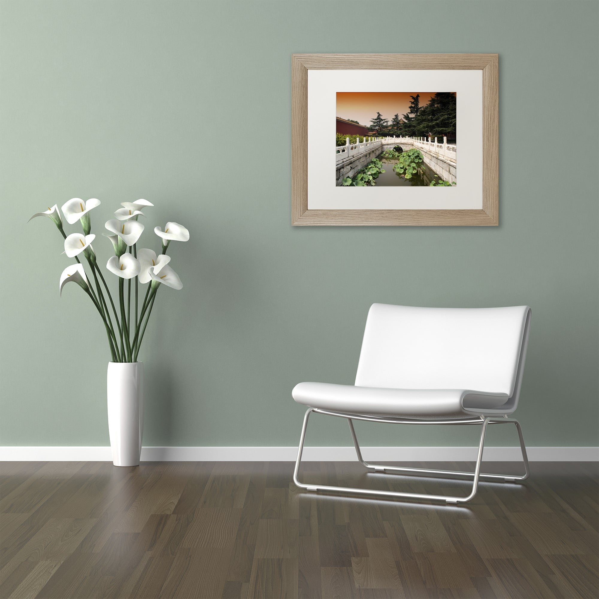 Trademark Fine Art "River of Gold" Canvas Art by Philippe Hugonnard, White Matte, Birch Frame