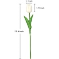 thumbnail image 3 of Tulipanes 24 piezas de tulipanes artificiales para decoración, color crema, tulipanes falsos, arreglos florales, decoración de tulipanes artificiales (blanco roto), 3 of 5