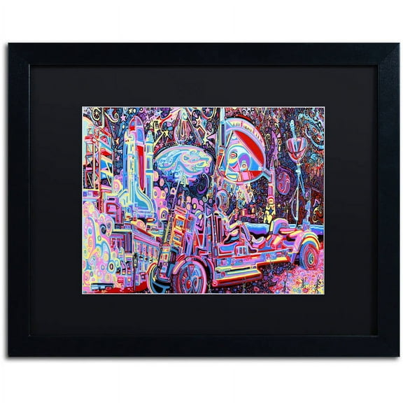 Trademark Fine Art "Moon Buggy" Canvas Art by Josh Byer, Black Matte, Black Frame