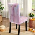 thumbnail image 5 of TSOVTHRID Pink Blue Marble Print 7 Pcs Tablecloth Chair Cover Set Chair Covers Decoration Rectangle Table Cloth for Dining Room Banquet Party Festival Decor, 5 of 6