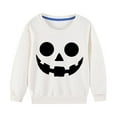 thumbnail image 4 of Odeerbi Toddler Girls Crewneck Sweatshirts Halloween Pullover Sweatshirts Children's Fall Winter Sweatshirt Heart Print Long Sleeve Sweater Top White, 4 of 5