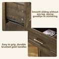 thumbnail image 5 of IFMUST Modern Nightstand, 18" Arched Panel 3 Drawers Wood Side Table with Charging Station, Wood Square Bedside End Table for Bedroom Living Room, Rustic Brown, 5 of 6